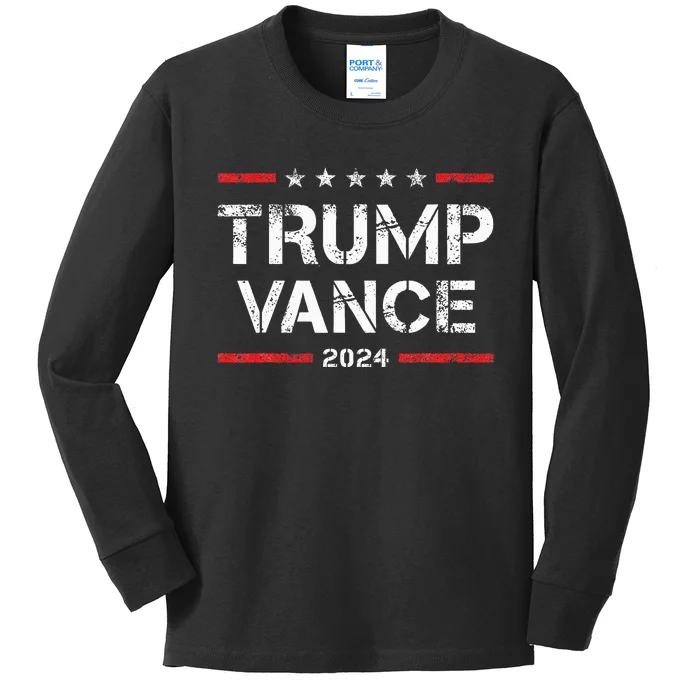 Trump Vance 2024 Vintage Kids Long Sleeve Shirt