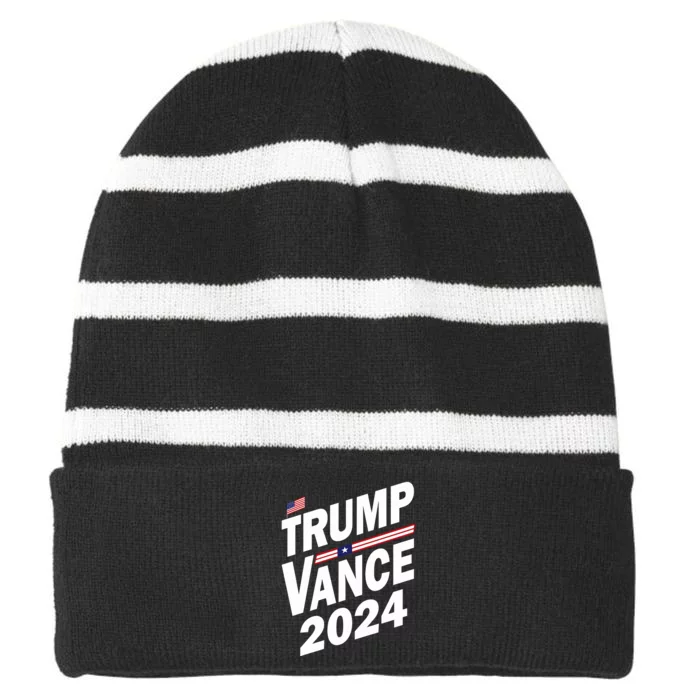 Trump Vance 2024 Striped Beanie with Solid Band