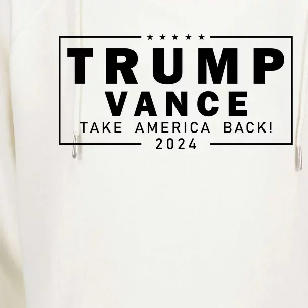 Trump Vance 2024 Take America Back Blackout Logo Womens Funnel Neck Pullover Hood