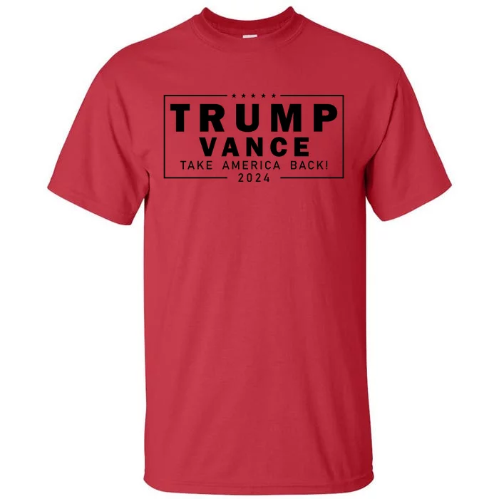 Trump Vance 2024 Take America Back Blackout Logo Tall T-Shirt