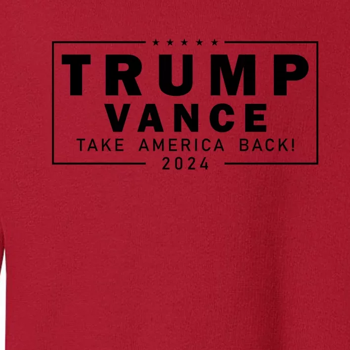 Trump Vance 2024 Take America Back Blackout Logo Toddler Sweatshirt