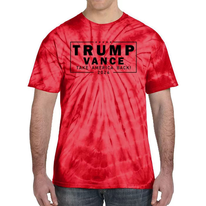 Trump Vance 2024 Take America Back Blackout Logo Tie-Dye T-Shirt