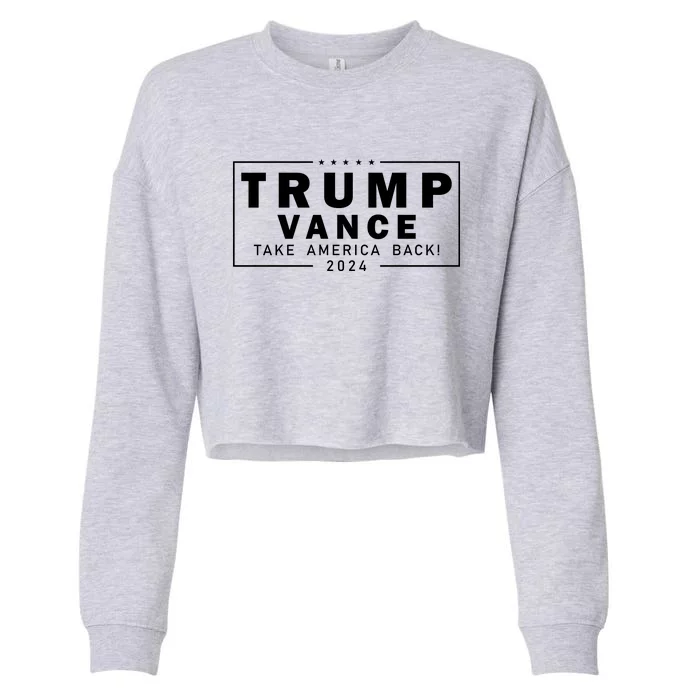 Trump Vance 2024 Take America Back Blackout Logo Cropped Pullover Crew