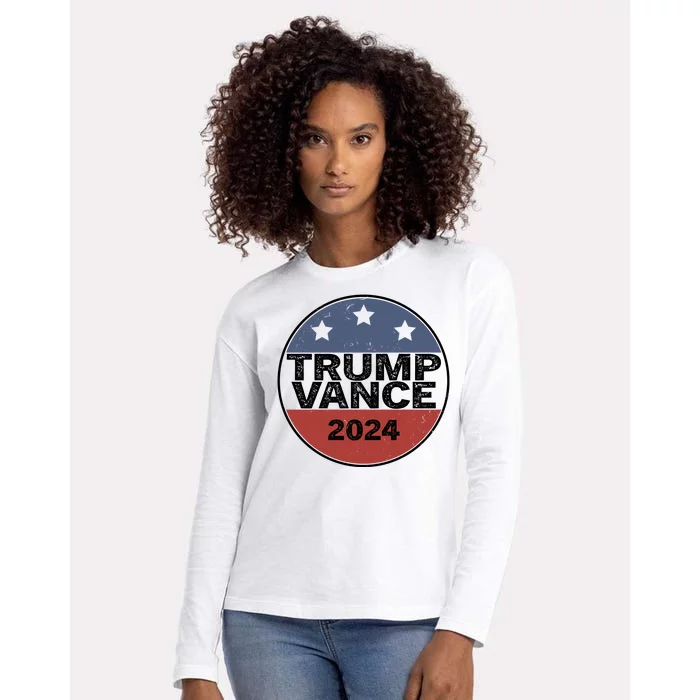 Trump Vance 2024 Vintage Election Womens Cotton Relaxed Long Sleeve T-Shirt