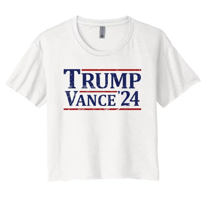 Trump Vance 24 Vintage 2024 Maga Women's Crop Top Tee