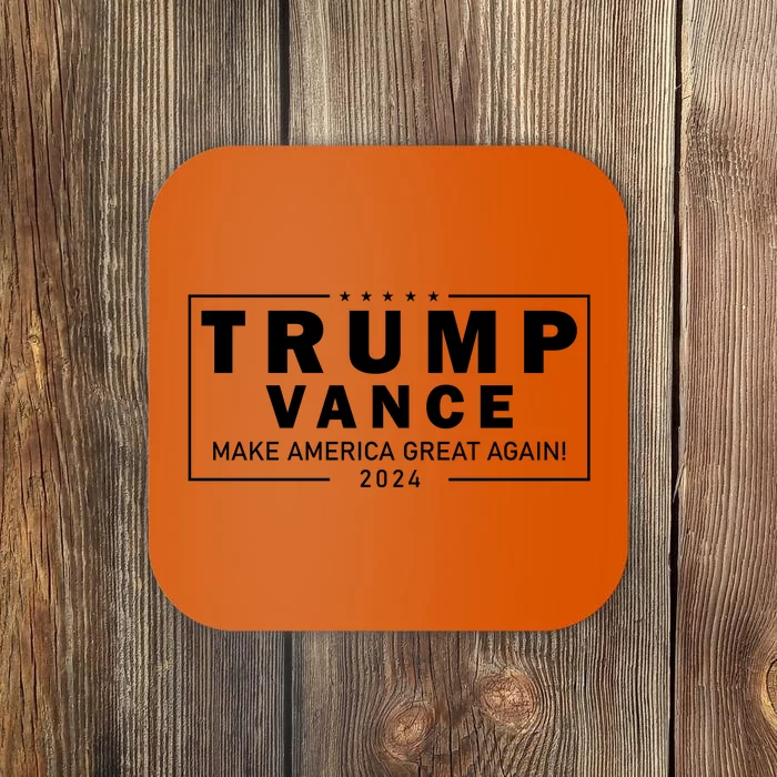 Trump Vance 2024 Make America Great Again Maga Blackout Logo Coaster