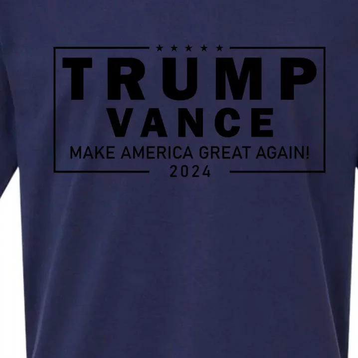 Trump Vance 2024 Make America Great Again Maga Blackout Logo Sueded Cloud Jersey T-Shirt