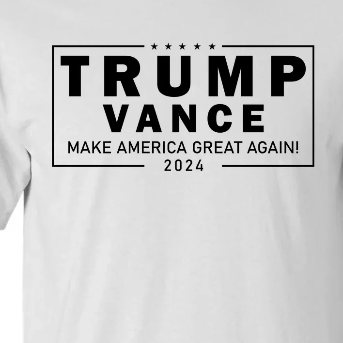 Trump Vance 2024 Make America Great Again Maga Blackout Logo Tall T-Shirt