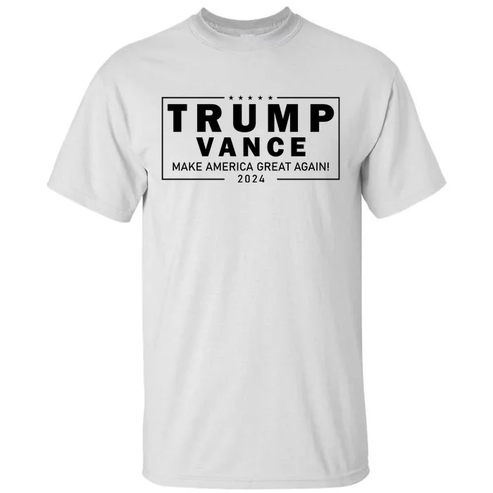 Trump Vance 2024 Make America Great Again Maga Blackout Logo Tall T-Shirt