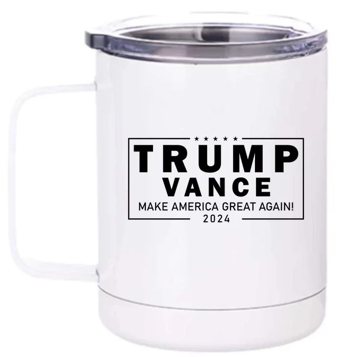 Trump Vance 2024 Make America Great Again Maga Blackout Logo Front & Back 12oz Stainless Steel Tumbler Cup