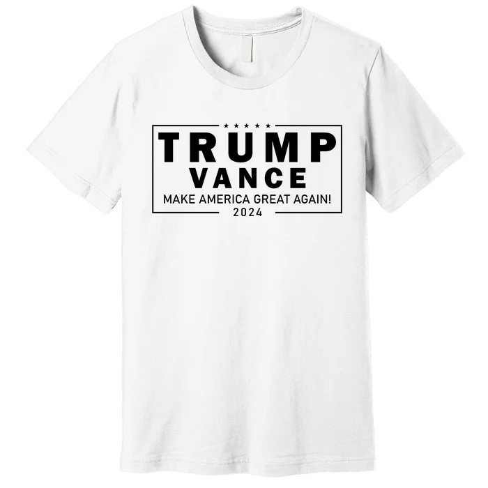 Trump Vance 2024 Make America Great Again Maga Blackout Logo Premium T-Shirt