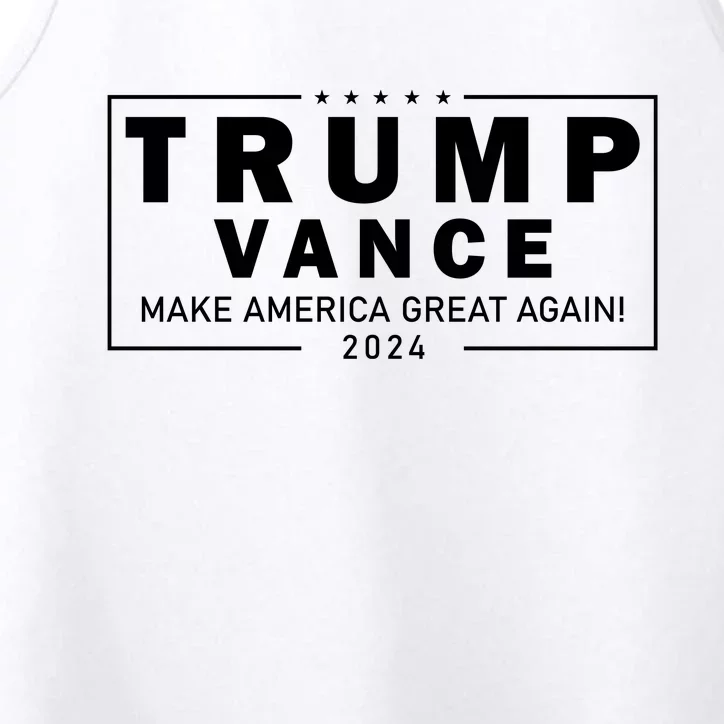 Trump Vance 2024 Make America Great Again Maga Blackout Logo Performance Tank