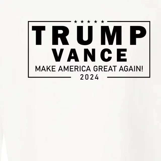 Trump Vance 2024 Make America Great Again Maga Blackout Logo Cropped Pullover Crew