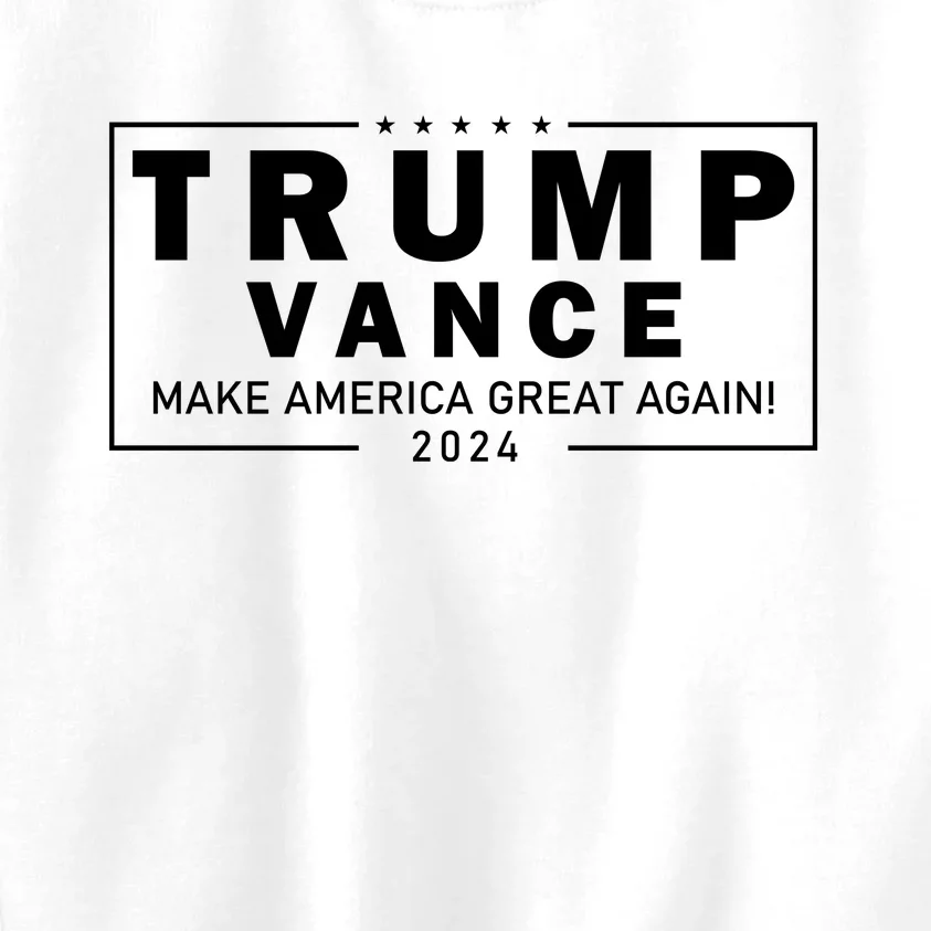 Trump Vance 2024 Make America Great Again Maga Blackout Logo Kids Sweatshirt