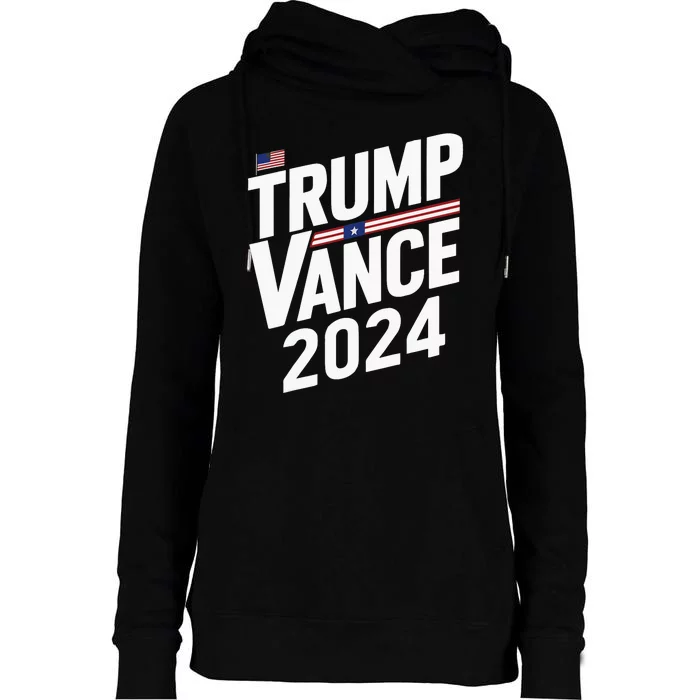 Trump Vance 2024 Donald Trump J.D. Vance For President Womens Funnel Neck Pullover Hood