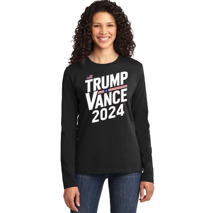 Trump Vance 2024 Donald Trump J.D. Vance For President Ladies Long Sleeve Shirt