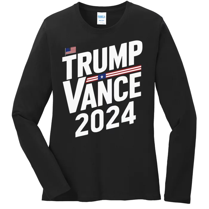 Trump Vance 2024 Donald Trump J.D. Vance For President Ladies Long Sleeve Shirt