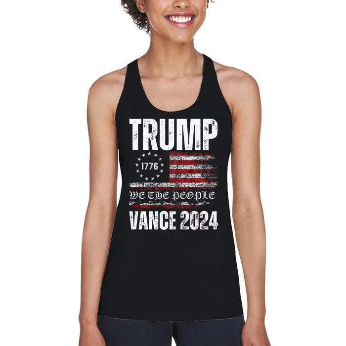 Trump Vance 2024 President Trump Supporter Re Election Women's Racerback Tank