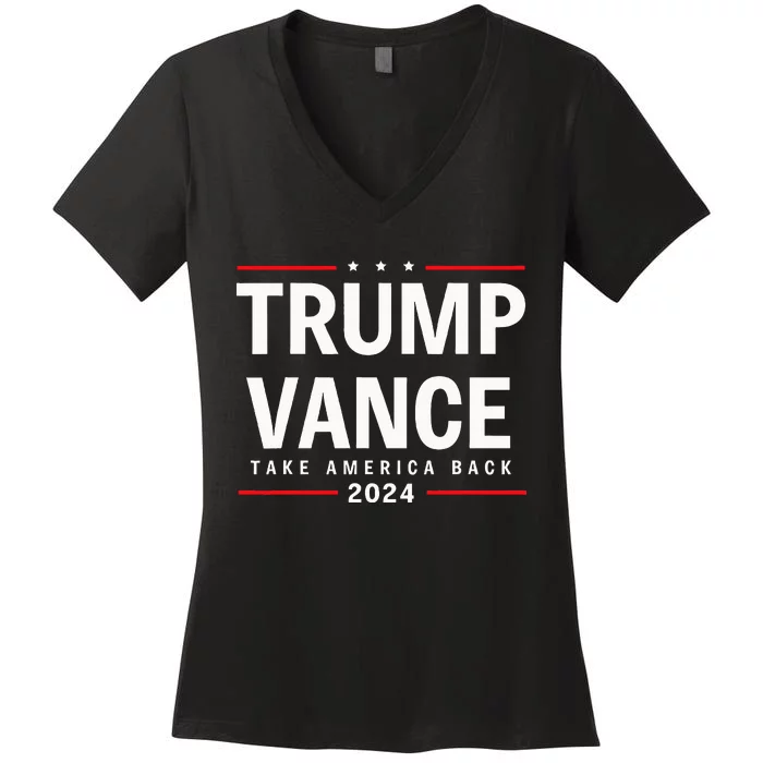 Trump Vance 2024 Vice President 47 America Usa Election Vote Women's V-Neck T-Shirt