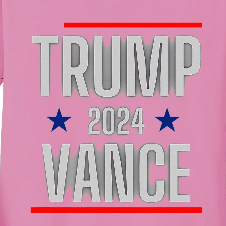 Trump Vance 2024 Presidential Race Kids Long Sleeve Shirt