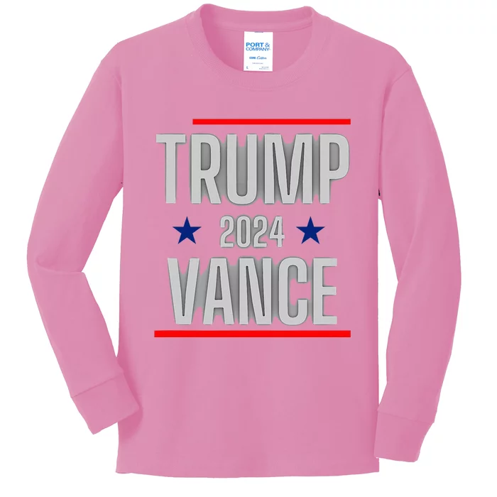 Trump Vance 2024 Presidential Race Kids Long Sleeve Shirt