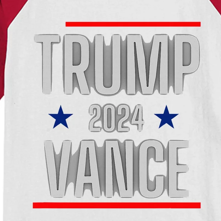 Trump Vance 2024 Presidential Race Kids Colorblock Raglan Jersey