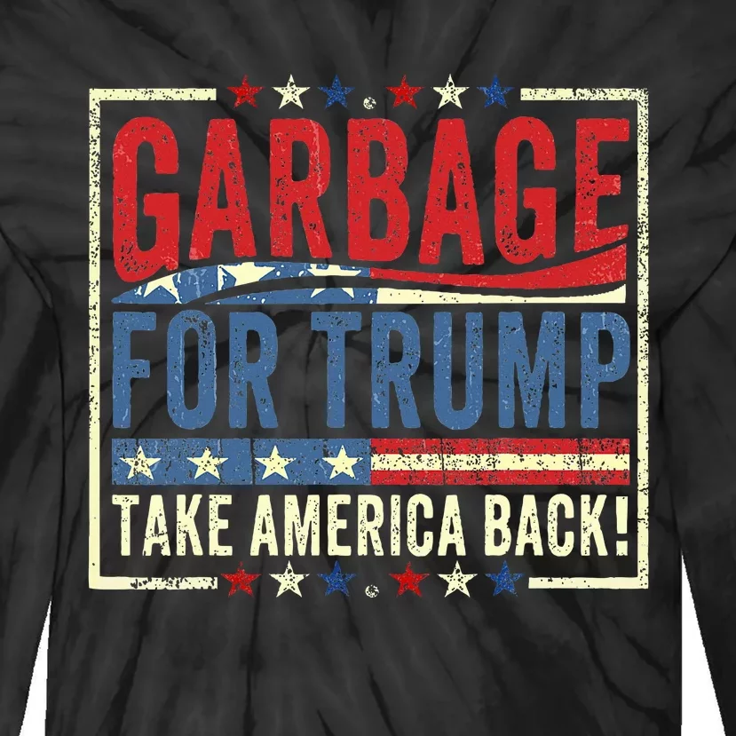 Trump Vance 2024 Proud To Be Garbage Presidential Election Tie-Dye Long Sleeve Shirt