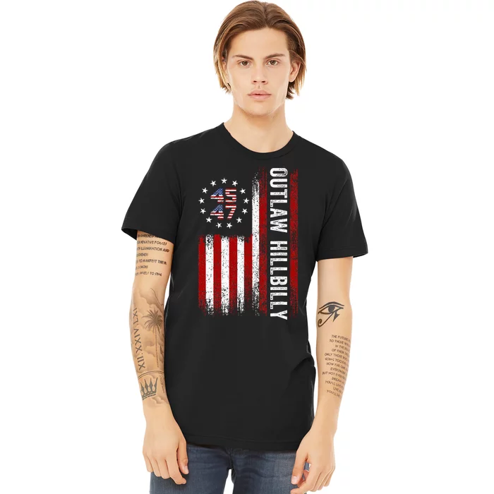 Trump Vance 2024 Donald Trump J.D. Vance Outlaw Hillbilly Premium T-Shirt