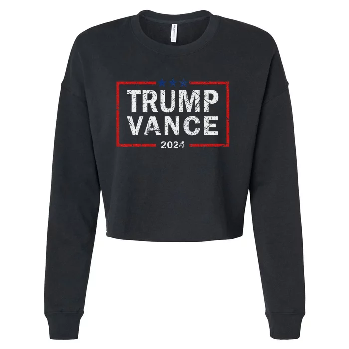 Trump Vance 2024 America Election Campaign Cropped Pullover Crew