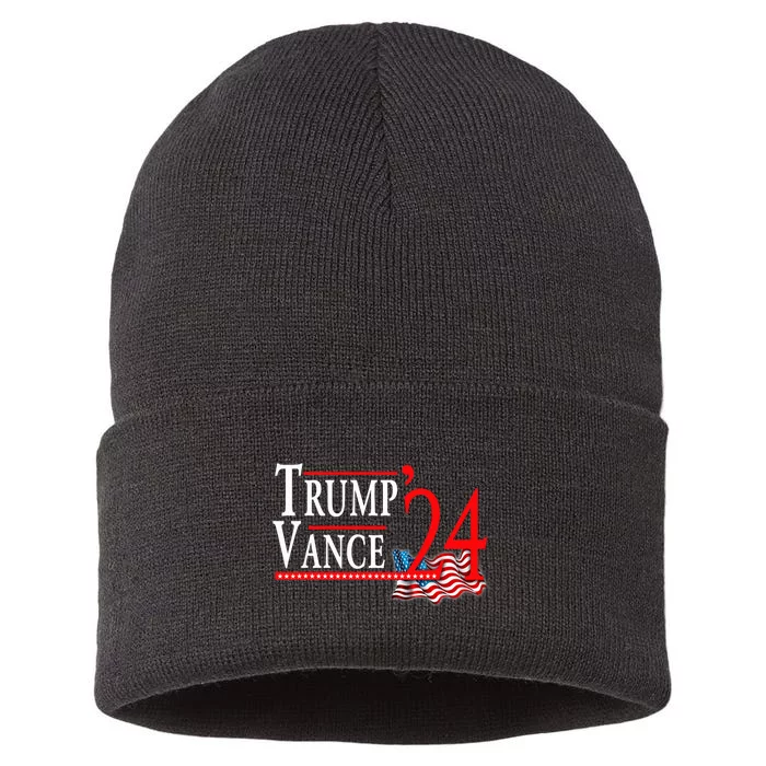 Trump Vance 2024 Donald Trump J.D. Vance For President Sustainable Knit Beanie