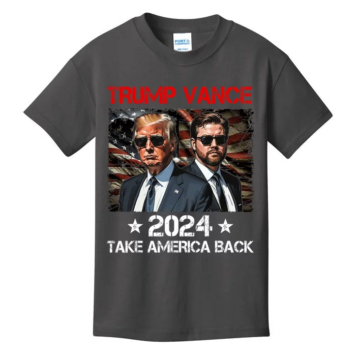 Trump Vance 2024 Donald Trump J.D. Vance Take America Back Kids T-Shirt