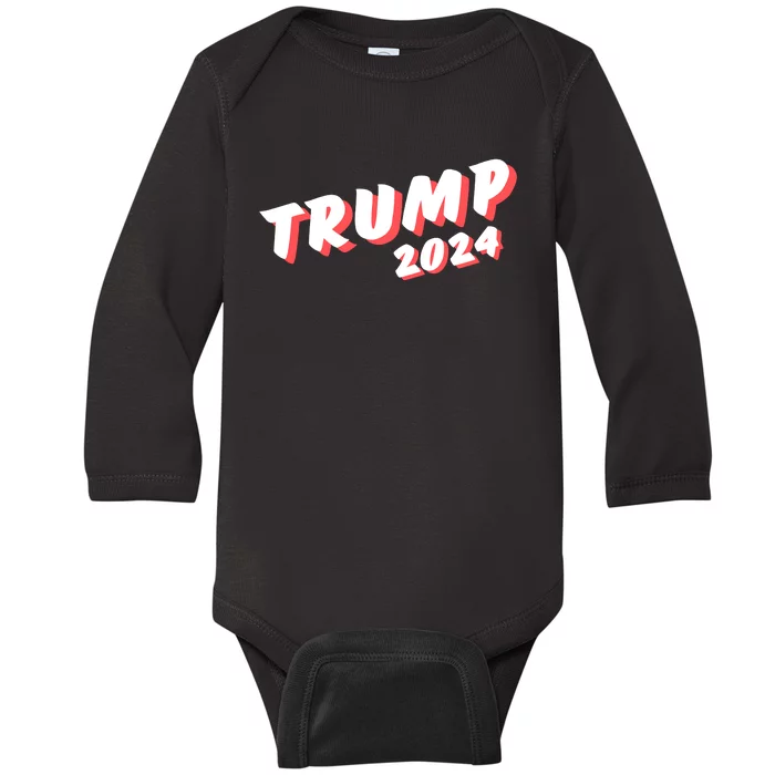 Trump Vance 2024 For President Baby Long Sleeve Bodysuit