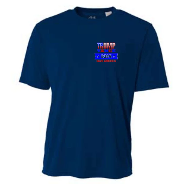 Trump Vance 2024 Front Pocket Print And Back Front & Back Cooling Performance Crew T-Shirt