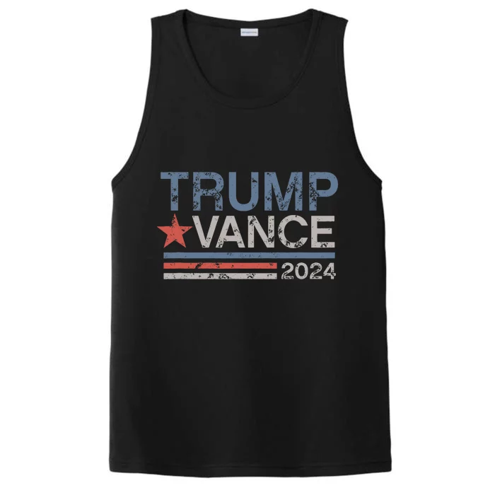 Trump Vance 2024 Retro Stripe Trump Jd Vance Performance Tank