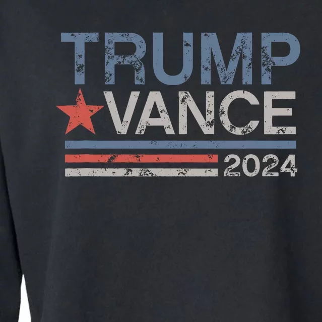 Trump Vance 2024 Retro Stripe Trump Jd Vance Cropped Pullover Crew