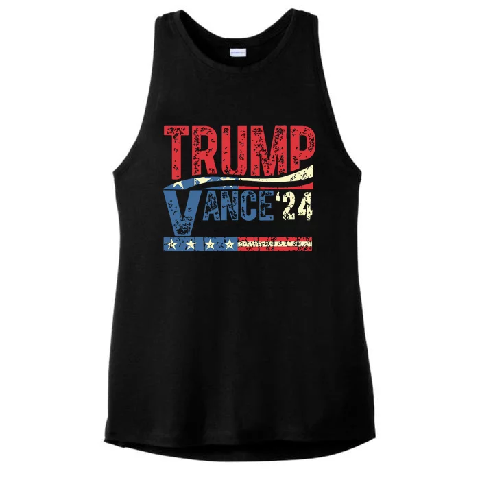 Trump Vance 2024 Donald Trump 24 Vance For President 2024 Ladies Tri-Blend Wicking Tank