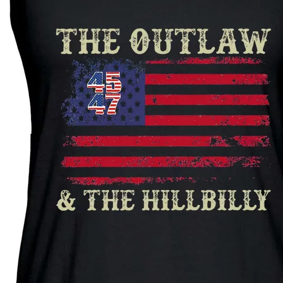 Trump Vance 2024 Donald Trump J.D. Vance Outlaw & Hillbilly Ladies Essential Flowy Tank