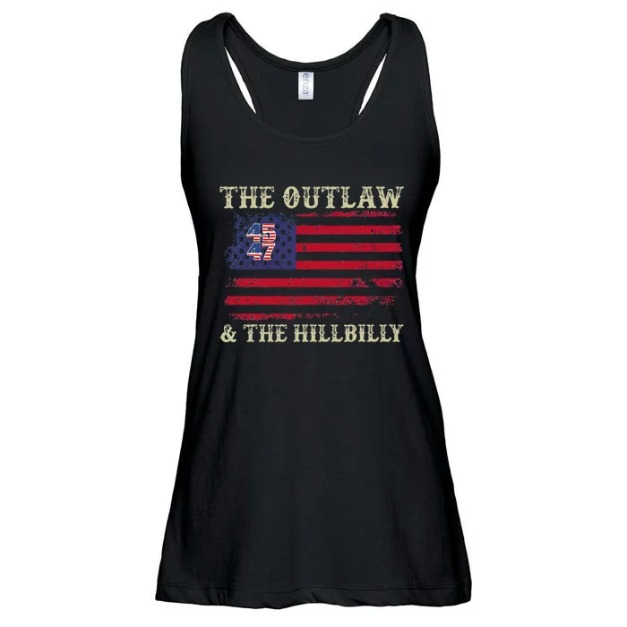 Trump Vance 2024 Donald Trump J.D. Vance Outlaw & Hillbilly Ladies Essential Flowy Tank