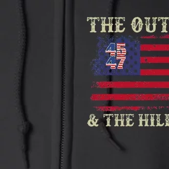 Trump Vance 2024 Donald Trump J.D. Vance Outlaw & Hillbilly Full Zip Hoodie