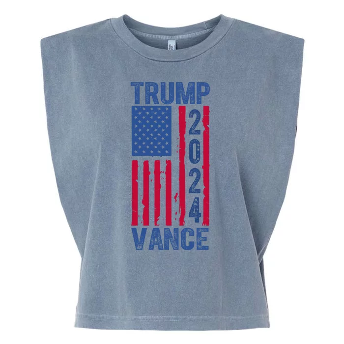 Trump Vance 2024 Us Flag Election Garment-Dyed Women's Muscle Tee