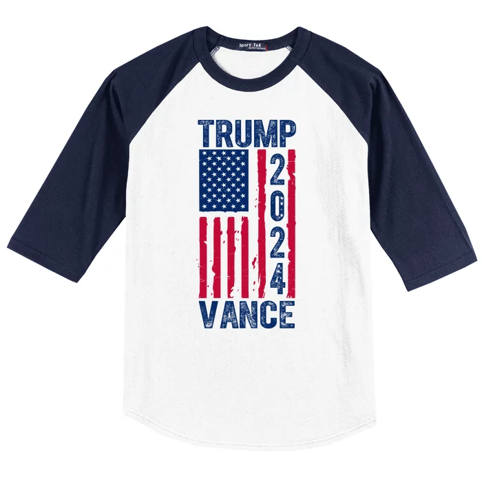 Trump Vance 2024 Us Flag Election Baseball Sleeve Shirt