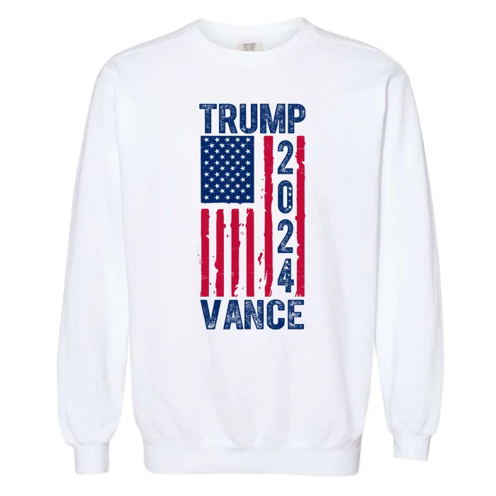 Trump Vance 2024 Us Flag Election Garment-Dyed Sweatshirt