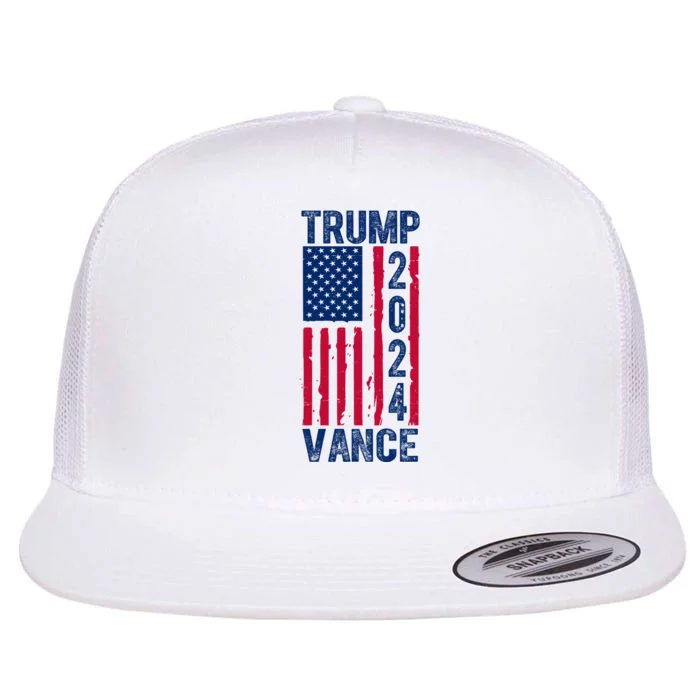 Trump Vance 2024 Us Flag Election Flat Bill Trucker Hat