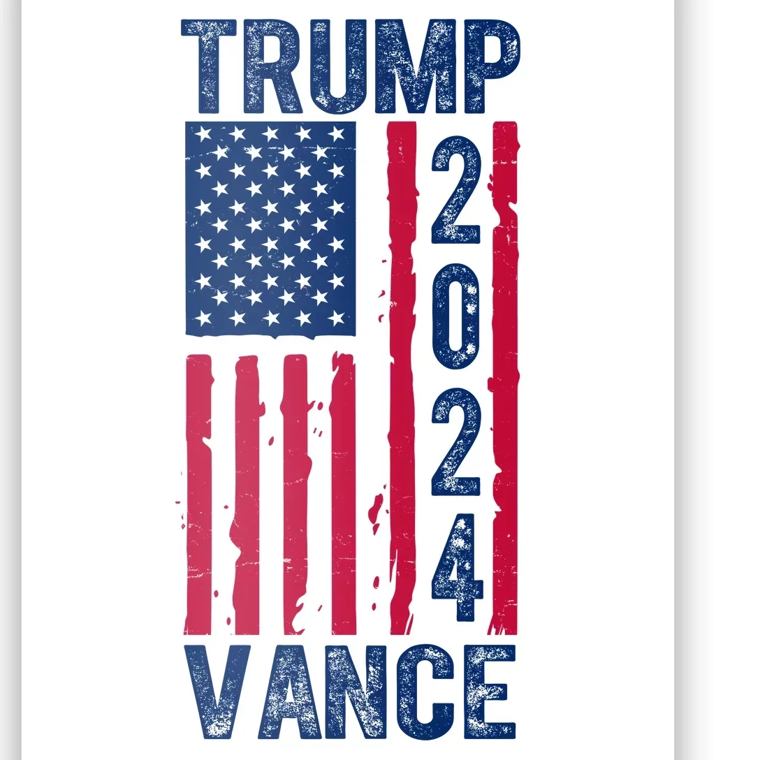 Trump Vance 2024 Us Flag Election Poster