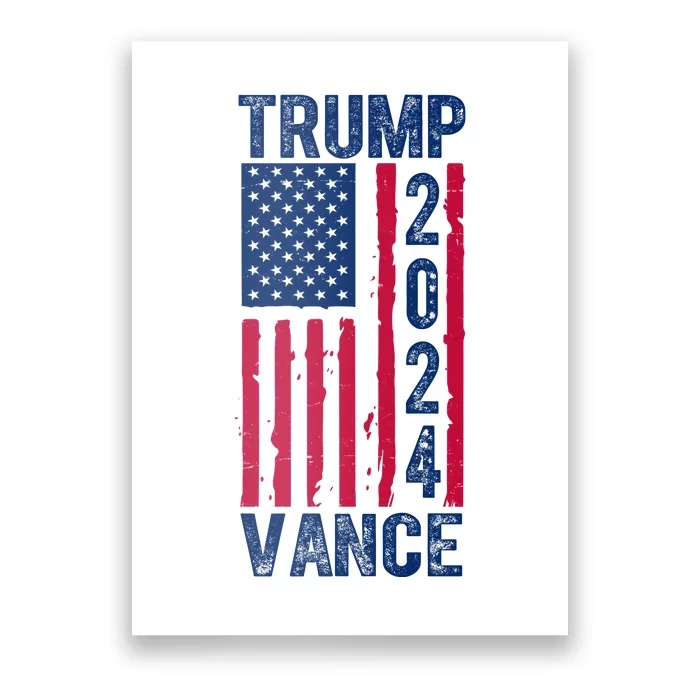 Trump Vance 2024 Us Flag Election Poster