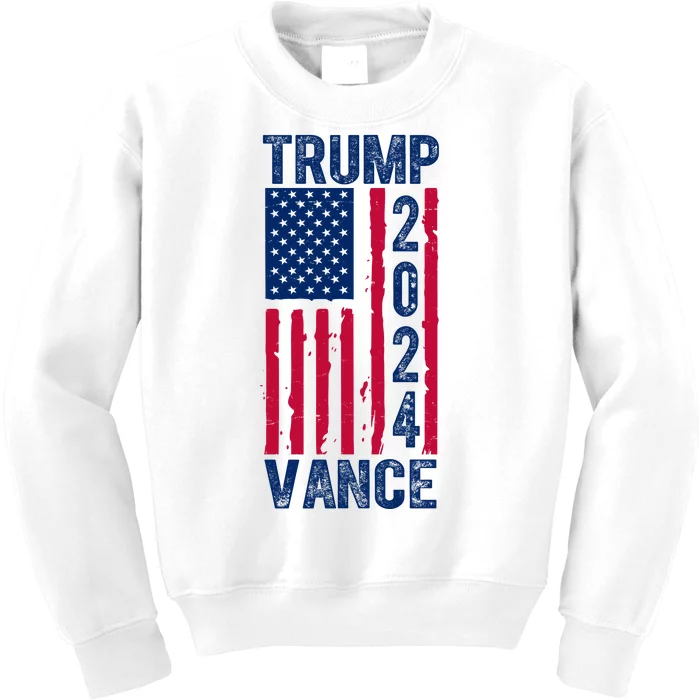 Trump Vance 2024 Us Flag Election Kids Sweatshirt