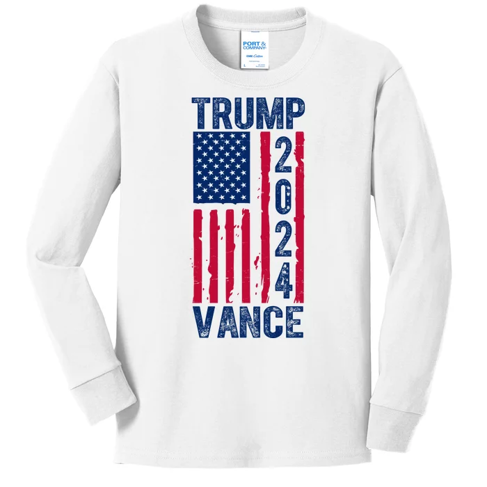 Trump Vance 2024 Us Flag Election Kids Long Sleeve Shirt