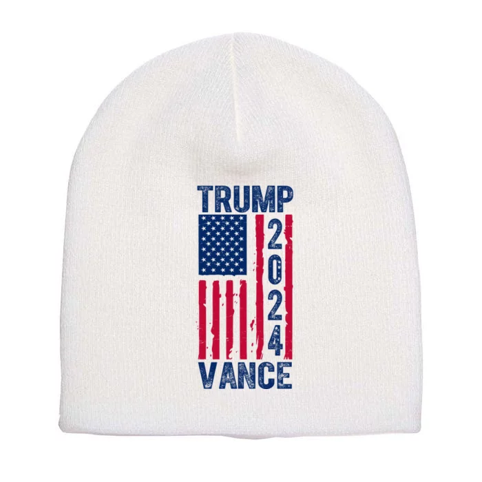 Trump Vance 2024 Us Flag Election Short Acrylic Beanie