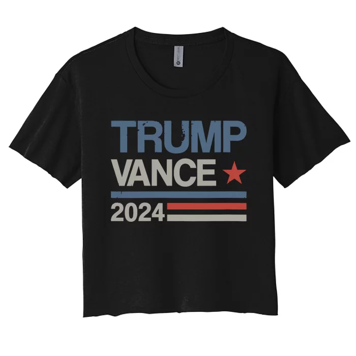 Trump Vance 2024 President Trump Supporter Reelection Women's Crop Top Tee