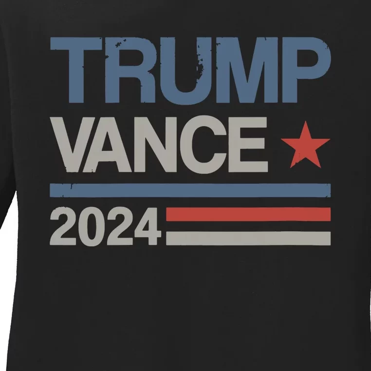 Trump Vance 2024 President Trump Supporter Reelection Ladies Long Sleeve Shirt